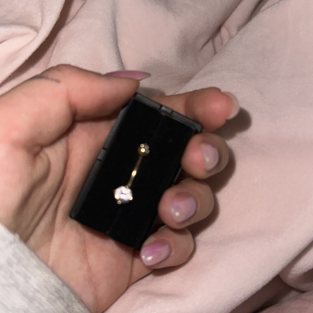 solid gold belly ring